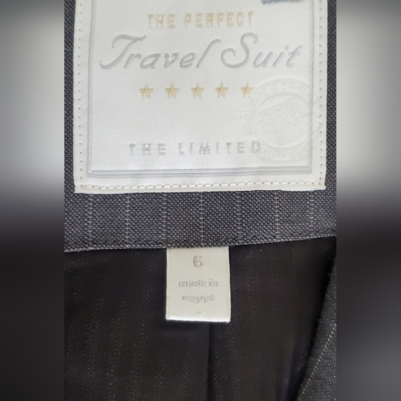 The Limited Wool Blend Perfect Travel Gray Pinstripe Fitted Blazer Jacket Size 6 - Picture 8 of 9